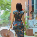 仙鹤旗袍面料小姐姐,古典韵味与现代时尚的完美融合